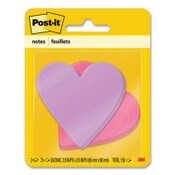 Post-it® Notes Die-Cut Heart Shaped Notepads, 3" x 3", Pink/Purple, 75 Sheets/Pad, 2 Pads/Pack Item: MMM7350HRT