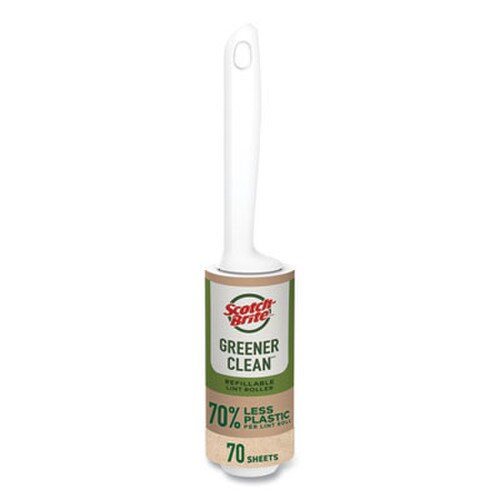 Scotch-Brite™ Greener Clean Lint Roller, 4" x 29.4 ft, 70 Sheets/Roller Item: MMM841RS70
