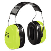 3M™ Peltor Optime 105 Hi-Viz Earmuffs, 30 dB NRR, Hi-Viz Green Item: MMMH10AHV