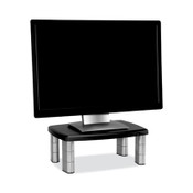 3M™ Adjustable Height Monitor Stand, 15" x 12" x 2.63" to 5.78", Black/Silver, Supports 80 lbs Item: MMMMS80B