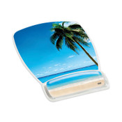 3M™ Fun Design Clear Gel Mouse Pad with Wrist Rest, 6.8 x 8.6, Beach Design Item: MMMMW308BH
