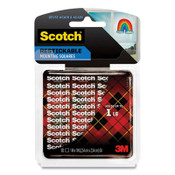 Scotch® Restickable Mounting Tabs, Removable, Repositionable, Holds Up to 1 lb (4 Tabs), 1 x 1, Clear, 18/Pack Item: MMMR100