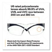 3M™ SecureFit Protective Eyewear, 200 Series, Dark Blue Plastic Frame, Clear Polycarbonate Lens Item: MMMSF201SGAFBLU