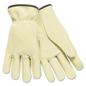 MCR™ Safety Full Leather Cow Grain Driver Gloves, Tan, Large, 12 Pairs Item: MPG3200L
