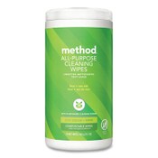 Method® All Purpose Cleaning Wipes, 1 Ply, Lime and Sea Salt, White, 70/Canister, 6/Carton Item: MTH338525