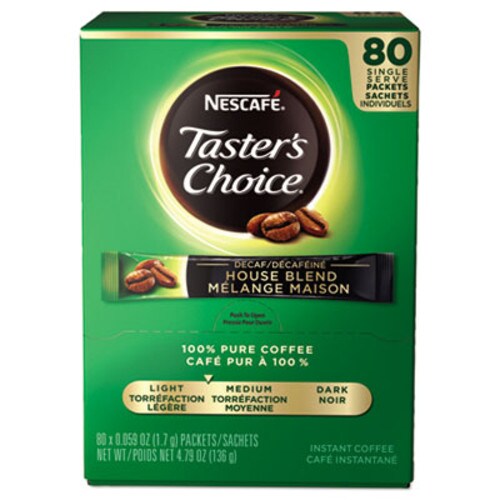 Nescafé® Taster's Choice Stick Pack, Decaf, 0.06oz, 80/Box Item: NES66488