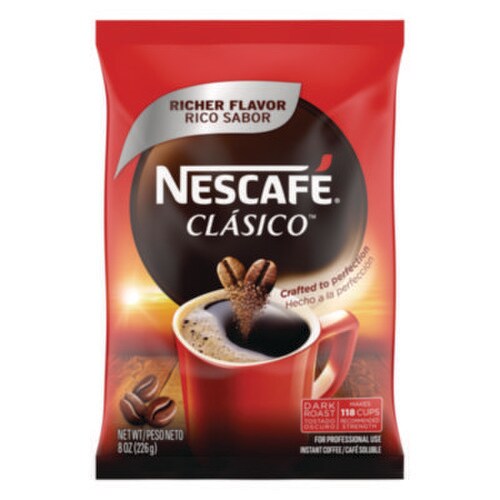 Nescafé® Clasico Dark Roast Instant Coffee, 8 oz Pouch Item: NES70948