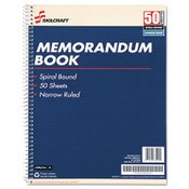 AbilityOne® 7530002866952, SKILCRAFT Spiralbound Memorandum Book, Medium/College Rule, Blue/White Cover, (50) 11 x 8.5 Sheets, 12/Pack Item: NSN2866952