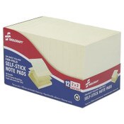 AbilityOne® 7530013526616, SKILCRAFT Fan-Fold Self-Stick Note Pad, 3" x 3", Yellow, 100 Sheets/Pad, 12 Pads/Pack Item: NSN3526616