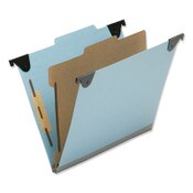 AbilityOne® 7530013723102, SKILCRAFT Hanging Classification Folders, Letter Size, 1 Divider, 2/5-Cut Exterior Tabs, Light Blue, 10/Box Item: NSN3723102