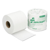 AbilityOne® 8540013800690, SKILCRAFT Toilet Tissue, Septic Safe, 2-Ply, White, 4" x 4", 550 Sheets/Roll, 80 Rolls/Box Item: NSN3800690