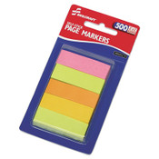 AbilityOne® 7510014214751 SKILCRAFT Self-Stick Tabs/Page Markers, 2", Neon, Assorted, 500/Pack Item: NSN4214751