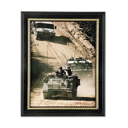 AbilityOne® 7105014588210, SKILCRAFT Style G Military-Themed Picture Frame, Army, Black, Wood, 8.5 x 11 Item: NSN4588210