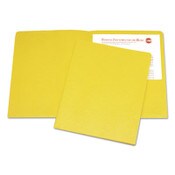 AbilityOne® 7510015122414, SKILCRAFT Double Pocket Portfolio, 0.38" Capacity, 11 x 8.5, Yellow, 25/Box Item: NSN5122414