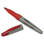 AbilityOne® 7520015194374 SKILCRAFT Permanent Impression Marker, Fine Bullet Tip, Red, Dozen Item: NSN5194374EA