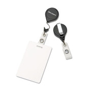 AbilityOne® 8455015453657 SKILCRAFT Retractable ID Card Reel, Badge Holder, 36" Cord, Black, Dozen Item: NSN5453657