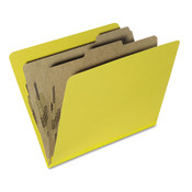 AbilityOne® 7530015567918 SKILCRAFT Pressboard Top Tab Classification Folder, 2 Dividers, 6 Fasteners, Letter Size, Yellow, 10/Box Item: NSN5567918