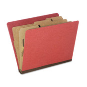 AbilityOne® 7530015726208 SKILCRAFT Classification Folder, 3" Expansion, 3 Dividers, 8 Fasteners, Letter Size, Earth Red, 10/Pack Item: NSN5726208
