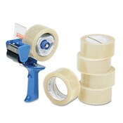AbilityOne® 7510015796872, SKILCRAFT Commercial Package Sealing Tape with Pistol Grip Dispenser, 3" Core, 2" x 55 yds, Clear, 6/Pack Item: NSN5796872
