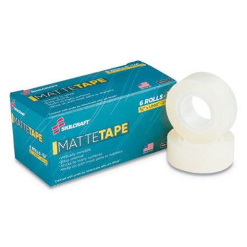 AbilityOne® 7510015806226, SKILCRAFT Office Tape Matte Finish, 1" Core, 0.75" x 83.33 ft, Clear, 6/Pack Item: NSN5806226