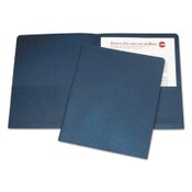 AbilityOne® 7510005842489, SKILCRAFT Double Pocket Portfolio, 0.38" Capacity, 11 x 8.5, Dark Blue, 25/Box Item: NSN5842489