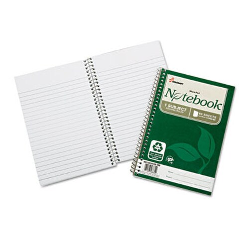AbilityOne® 7530016002017, SKILCRAFT Recycled Notebook, 1-Subject, Medium/College Rule, Green Cover, (80) 9.5 x 6 Sheets, 3/Pack Item: NSN6002017