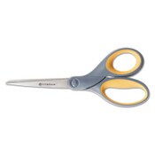 AbilityOne® 5110016296578 SKILCRAFT Westcott Titanium Bonded Scissors, Non-Stick, 8" Long, 3.5" Cut Length, Straight Gray/Yellow Handle Item: NSN6296578