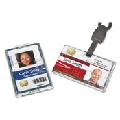 AbilityOne® 8455016452732, SKILCRAFT Dual-Sided Name Badge Holder, Clear, 250/Box Item: NSN6452732