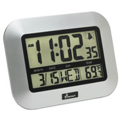 AbilityOne® 6645016611877 SKILCRAFT LCD Digital Radio-Controlled Clock, 7.25" x 9.75", Silver Case, 2 AAA (sold separately) Item: NSN6611877
