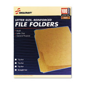AbilityOne® 7530006630031 SKILCRAFT Medium File Folder, Straight Tabs, Letter Size, 0.75" Expansion, Brown, 100/Box Item: NSN6630031