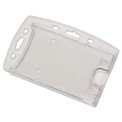 AbilityOne® 8455016660468, SKILCRAFT Dual Card ID Holder, Horizontal/Vertical, 2.13" x 3.38", Clear, Dozen Item: NSN6660468