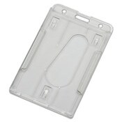 AbilityOne® 8455016660469, SKILCRAFT Dual Card ID Holder, Horizontal/Vertical, 2.13" x 3.38", Clear, 24/Pack Item: NSN6660469