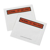 AbilityOne® 8105016749014, SKILCRAFT Packing List Envelope, Top-Print Front: Packing List Enclosed, 4.5 x 5.5, White/Orange/Black, 100/PK Item: NSN6749014