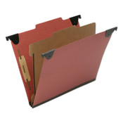AbilityOne® 7530016816249 SKILCRAFT Classification Folder, 2" Expansion, 1 Divider, 4 Fasteners, Letter Size, Red Exterior, 10/Box Item: NSN6816249