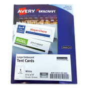 AbilityOne® 7530016878805 SKILCRAFT/AVERY Tent Cards, White, 3.5 x 11, 1 Card/Sheet, 50 Sheets/Pack Item: NSN6878805