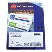 AbilityOne® 7530016878806, SKILCRAFT AVERY Tent Cards, White, 2.5 x 8.5, 2 Cards/Sheet, 50 Sheets/Pack Item: NSN6878806