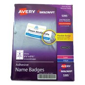 AbilityOne® 7530016878807, SKILCRAFT AVERY Adhesive Name Badges, 2.33 x 3.38, White, 400/Pack Item: NSN6878807
