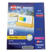 AbilityOne® 7530016880800, SKILCRAFT AVERY Clean Edge Business Cards, Laser, 3.5 x 2, White, 1,000 Cards, 10 Cards/Sheet, 100 Sheets/Box Item: NSN6880800