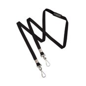 AbilityOne® 8455016988429, SKILCRAFT Face Mask Lanyard, Metal J-Hook Fastener, 36" Long, Black, Dozen Item: NSN6988429