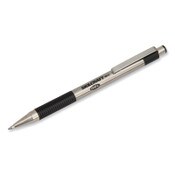 AbilityOne® 7520017024609 SKILCRAFT Zebra Stainless-Steel Gel Pen, Retractable, Medium 0.7 mm, Black Ink, Silver/Black Barrel, 2/Pack Item: NSN7024609