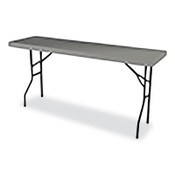 AbilityOne® 7110017025671, SKILCRAFT Blow Molded Folding Tables, Rectangular, 72w x 18d x 29h, Charcoal Gray Item: NSN7025671