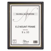 NuDell™ EZ Mount Document Frame with Trim Accent and Plastic Face, Plastic, 8 x 10, Black/Gold Item: NUD11800
