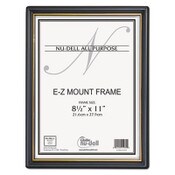 NuDell™ EZ Mount Document Frame with Trim Accent and Plastic Face, Plastic, 8.5 x 11 Insert, Black/Gold Item: NUD11880