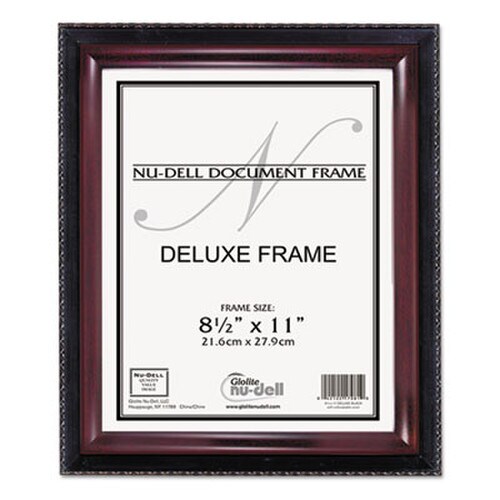 NuDell™ Executive Document Frame, Plastic, 8-1/2 x 11, Black/Mahogany Item: NUD17402