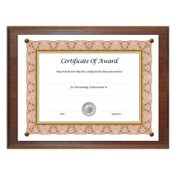 NuDell™ Award-A-Plaque Document Holder, Acrylic/Plastic, 10.5 x 13, Walnut Item: NUD18811M