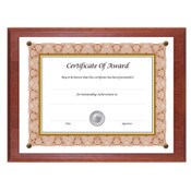 NuDell™ Award-A-Plaque Document Holder, Acrylic/Plastic, 10.5 x 13, Mahogany Item: NUD18813M