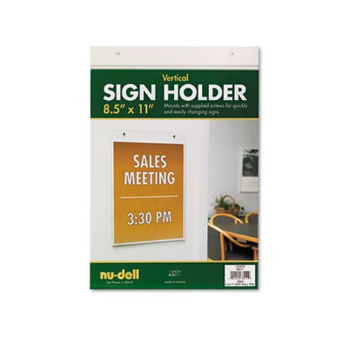 NuDell™ Acrylic Sign Holder, Vertical, 8.5 x 11, Clear Item: NUD38011