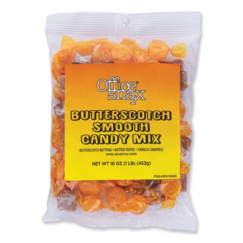 Office Snax® Candy Assortments, Butterscotch Smooth Candy Mix, 1 lb Bag Item: OFX00665