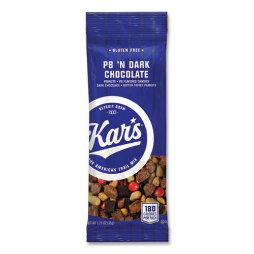 Kar's Trail Mix, Dark Chocolate/Peanut Butter, 1.25 oz Packet, 24/Box Item: OFX08037