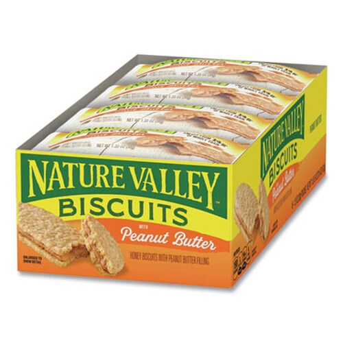 Nature Valley® Biscuits, Peanut Butter, 1.35 oz Packet, 16/Box Item: OFXSN47878